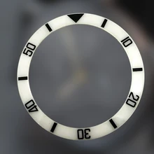 Запасные части часов, белый керамический БЕЗЕЛЬ 38 мм подходит для 40 мм Sub автоматические часы