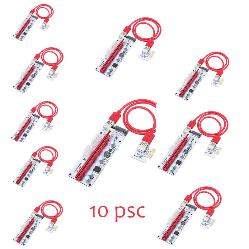 

10psc PCI-E Extender PCI Express Card 1x to 16x 60cm Usb 3.0 6Pin Power Supply Cable For 8 GPU Graphics Cards Bitcoin Miner