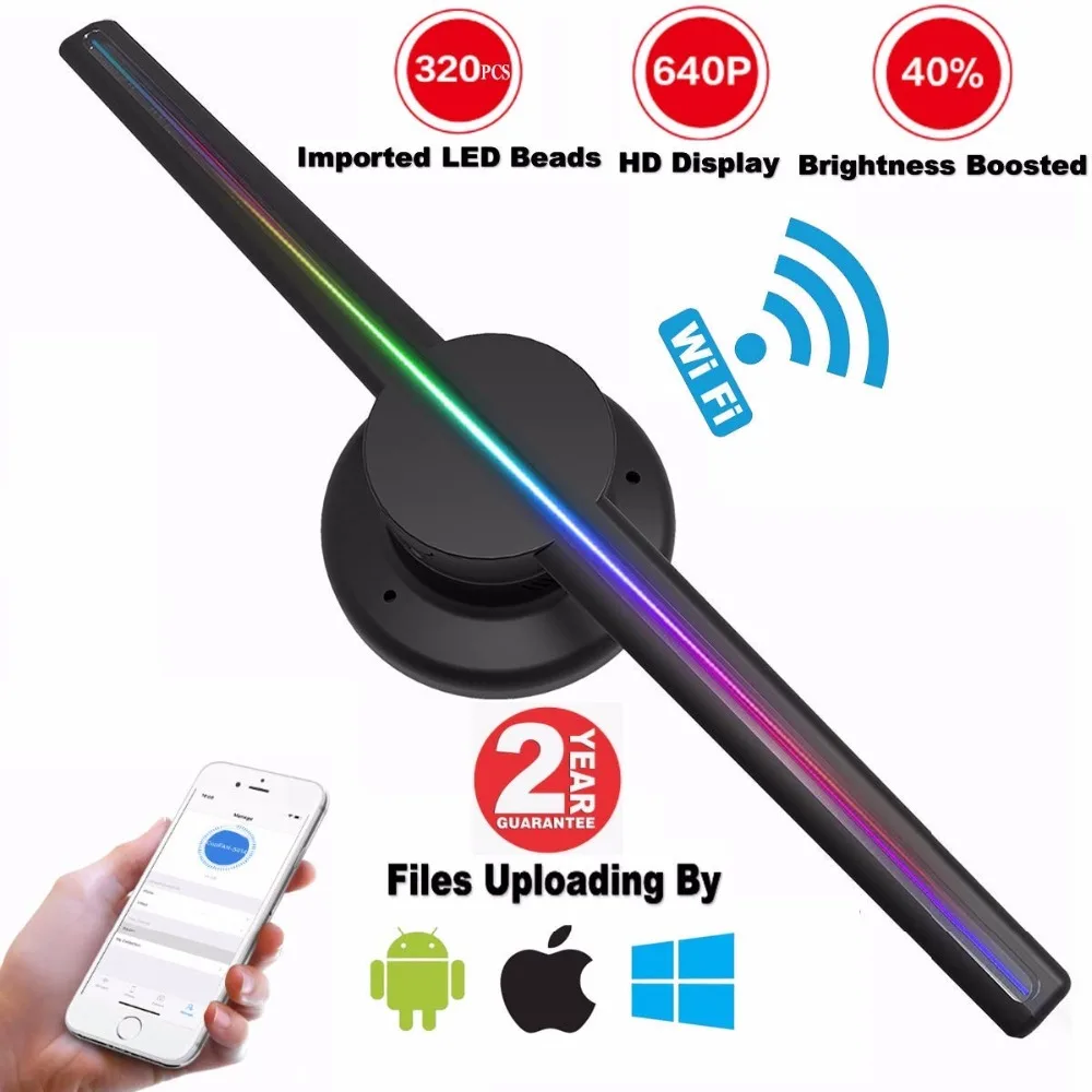 AUSIDA 42CM WiFi Control 3D Hologram Fan,higher Resolution 640P HD 3D led fan advertising holographic display LOGO projector AUSIDA 42CM WiFi Control 3D Hologram Fan,higher Resolution 640P HD 3D led fan advertising holographic display LOGO projector