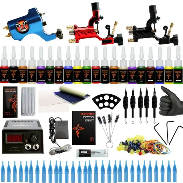 Professional Complete Tattoo Kit Tattoo Machine Kit 2 Rotary Machine