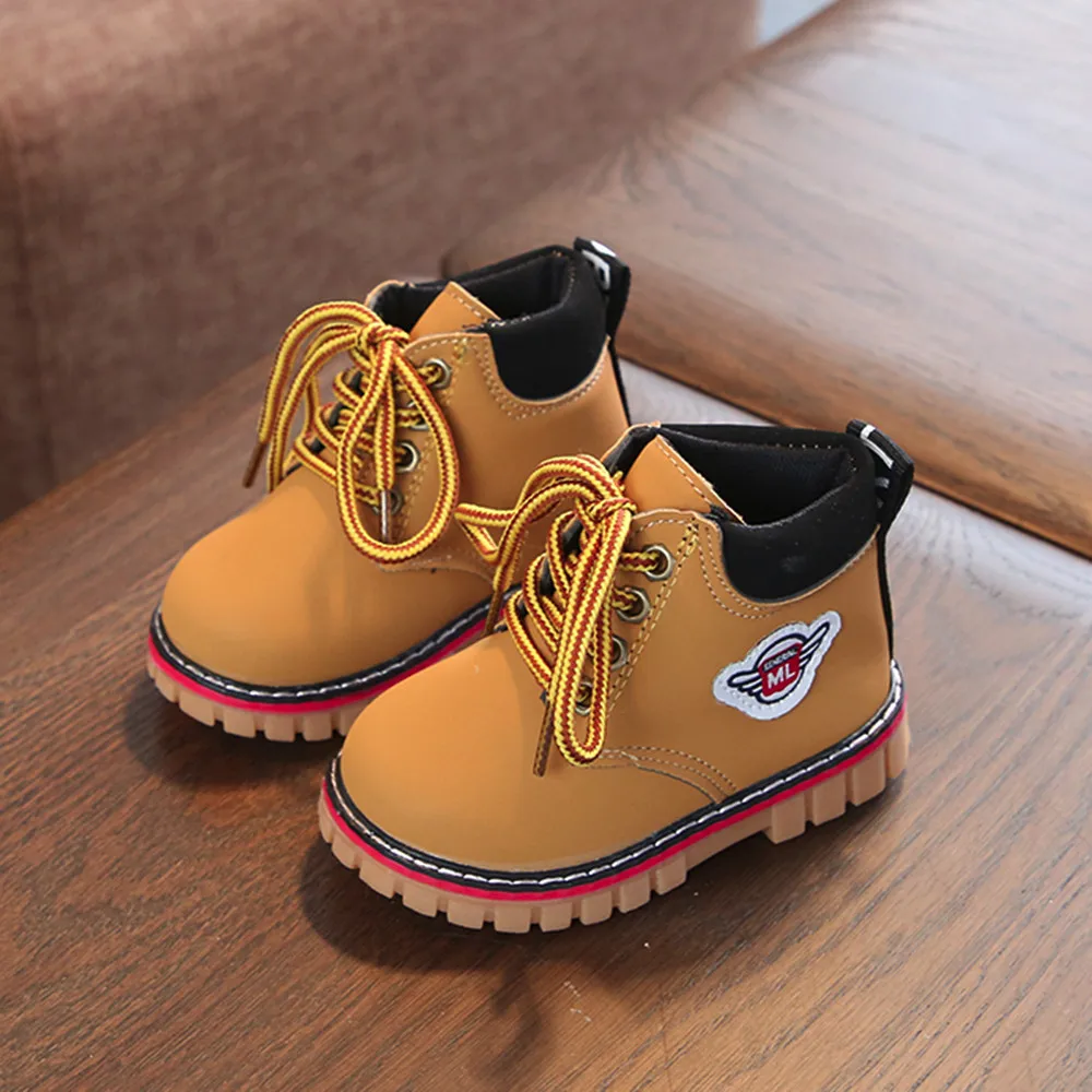 Детская обувь для мальчиков и девочек; Детские теплые ботинки Martin; детские ботинки на мягкой нескользящей подошве; Повседневная зимняя обувь для мальчиков и девочек 2 лет; S