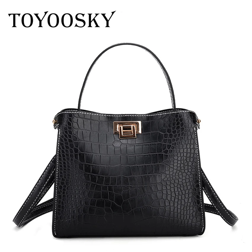 

TOYOOSKY European Style Handbags Women Crocodile Leather Crossbody Bag Ladies Shoulder Bag Small Tote with Purse Femininas Bolsa