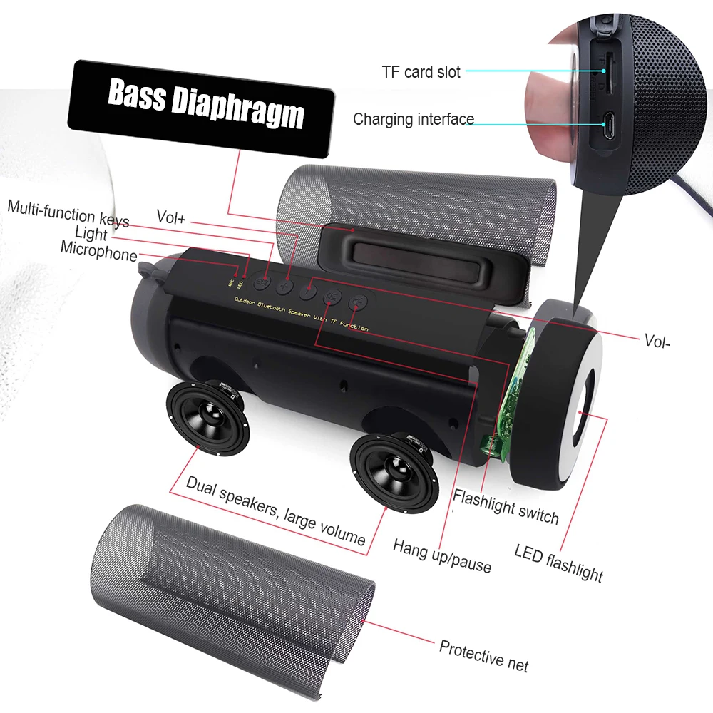 vtin outdoor bluetooth speaker with tf function