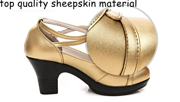 Модные женские туфли из натуральной овечьей кожи на каблуке; Новинка года; туфли-лодочки на платформе с пряжкой на лодыжке; женская танцевальная обувь для выпускного вечера