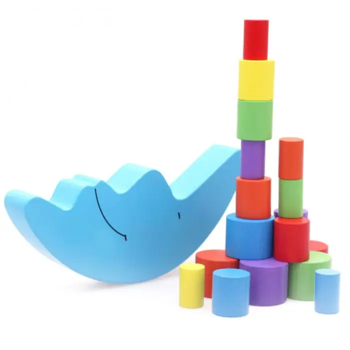 wooden stacking blocks balancing toy
