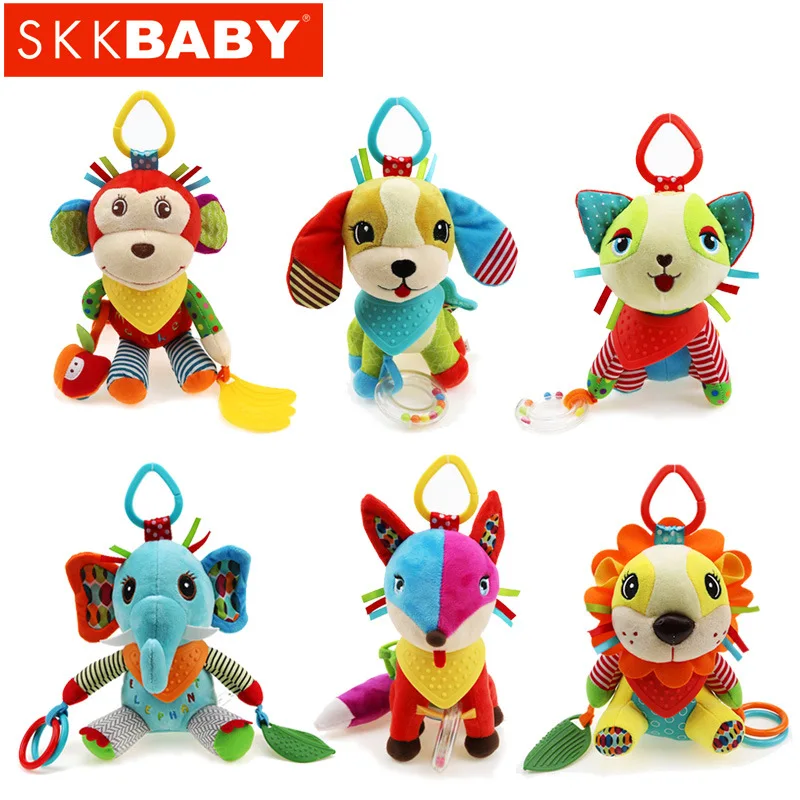 Newborn Infant Baby Animal Rattles Plush Mobile Bed Crib Teether