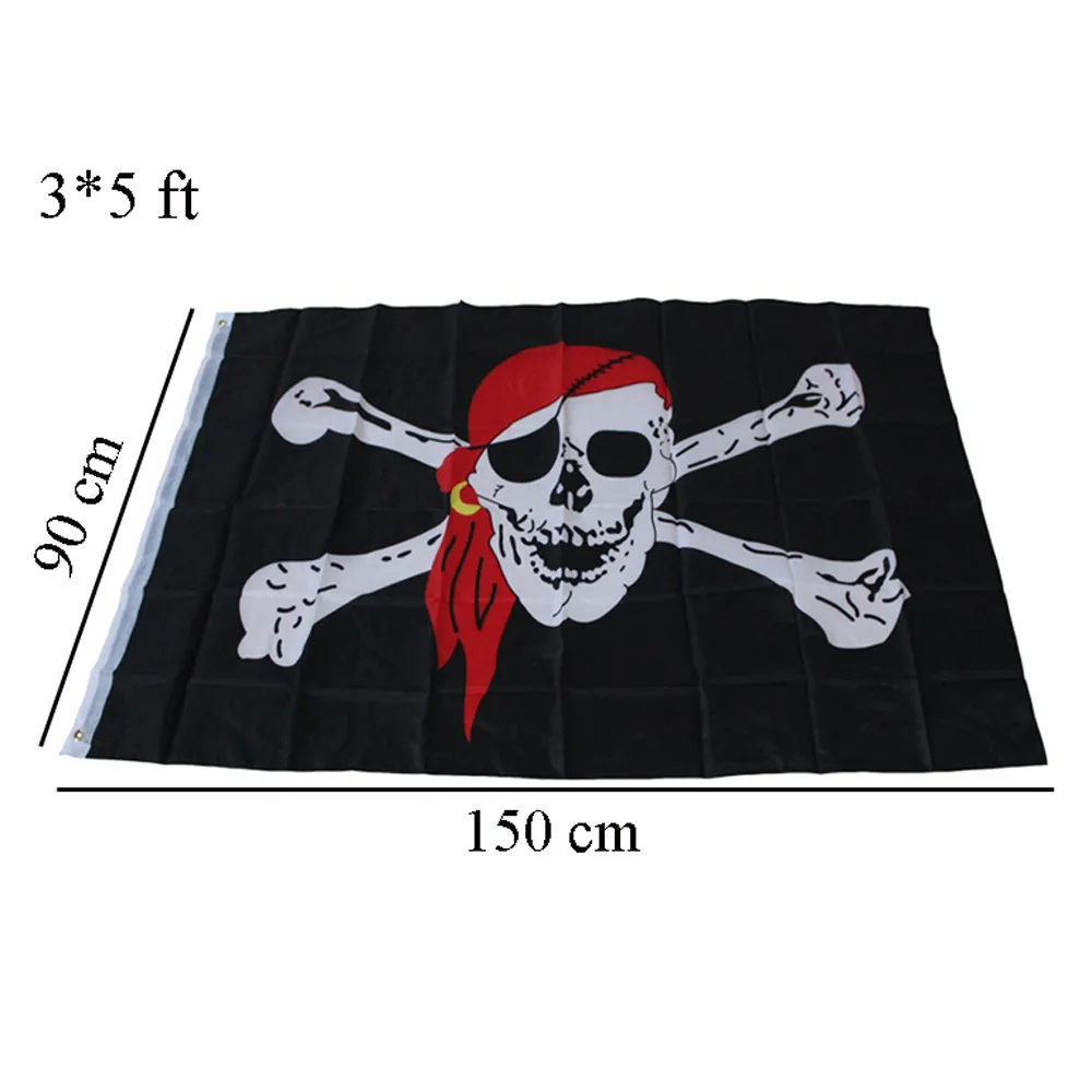 Пиратский флаг 3x5 футов бязь флаг маллоуин Веселый Роджер череп флаг полиэстер баннер череп Пират Веселый Роджер флаги высокое качество