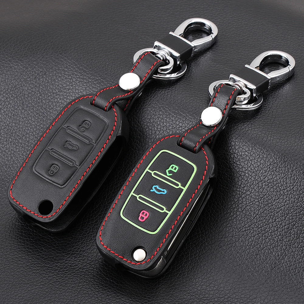 

Leather Car Key Cover Case Shell Fob For VW Golf Bora Jetta POLO Passat Skoda Superb Octavia Fabia SEAT Ibiza Leon,car Styling