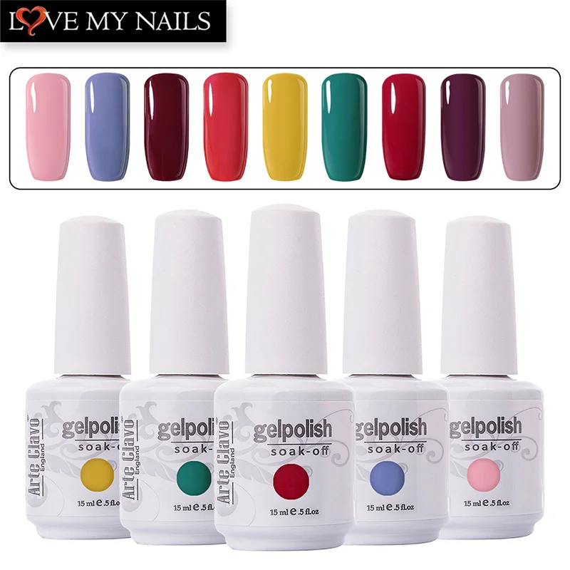 

Permanent Varnish Gel Nail 15ml Arte Clavo Any 1 Color Gel Nail Polish Set UV Led Lamp Gel Nail Lacquer UV Gel Polish