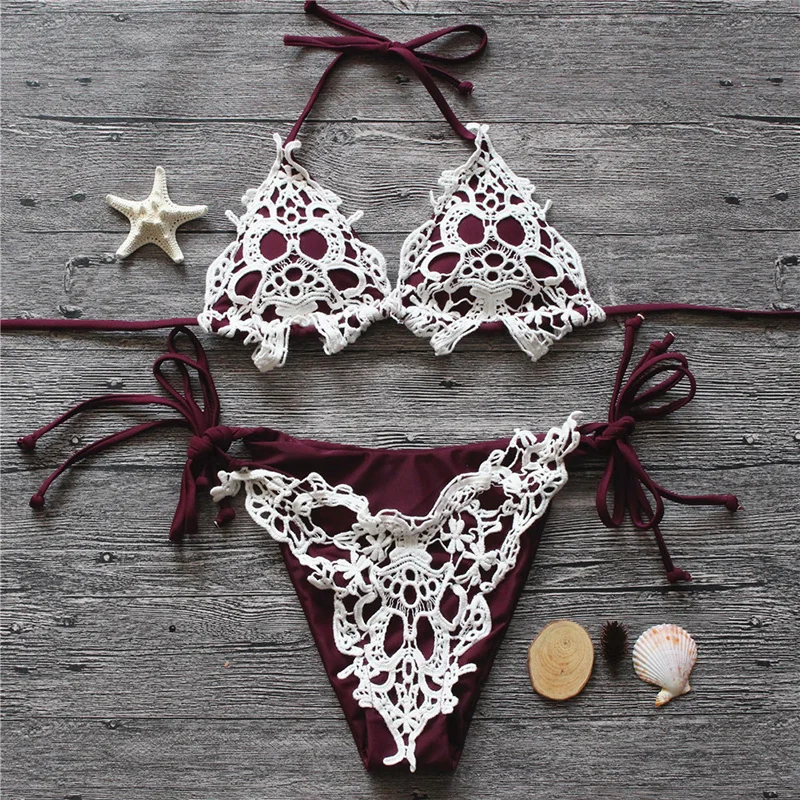 NIDALEE 2018 Для женщин купальники алмаз взрыва Multi Цвет кружева мульти string ремень