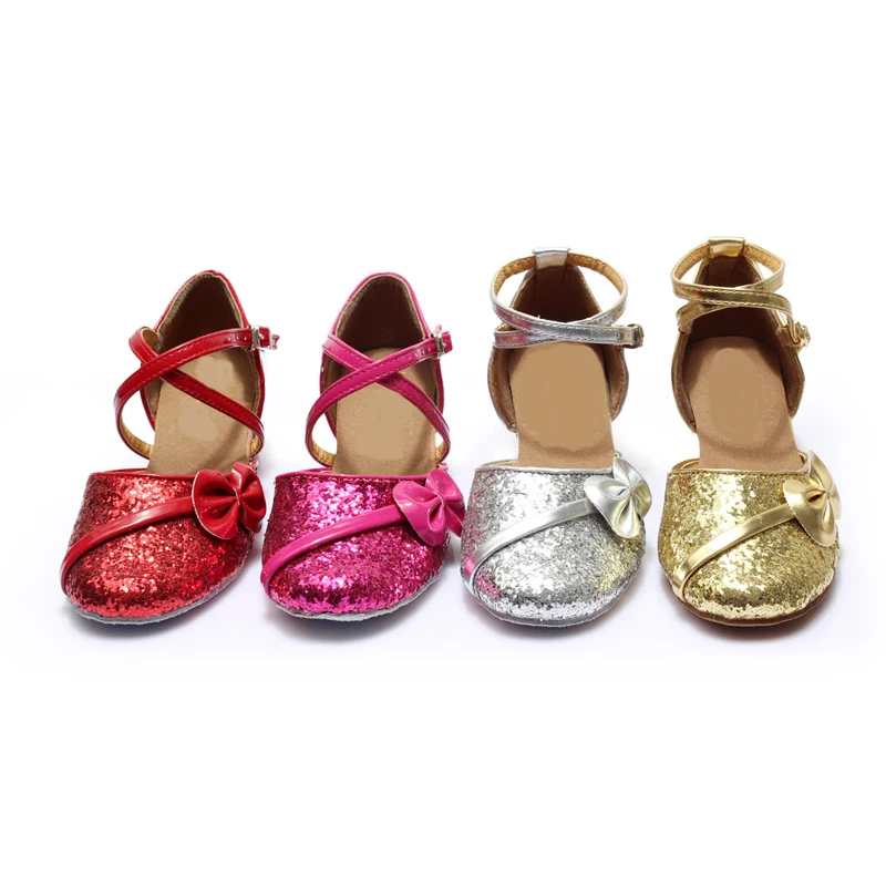 

ballroom salsa tango latin dance shoes low heels dancing for kids girls children women ladies in stock