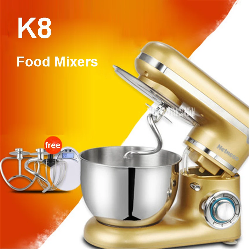 K8 220 В/50 Гц миксер, электрический кухонный робот, кухонный миксер 4L 600 Вт, подставка для яиц, кухонного торта, миксер для приготовления пищи, Миксер Для Смешивания золота