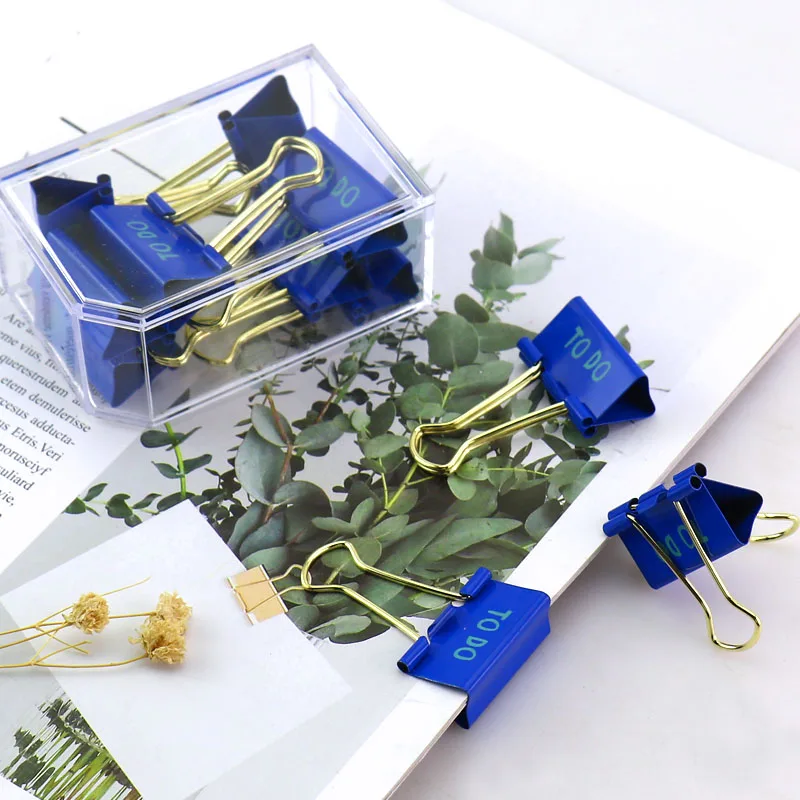 

Todo Printing Long Tail Clip 32mm Imitation Gold Ring Paper Document Wallet Stationery Wallet to do blue binder clips metal