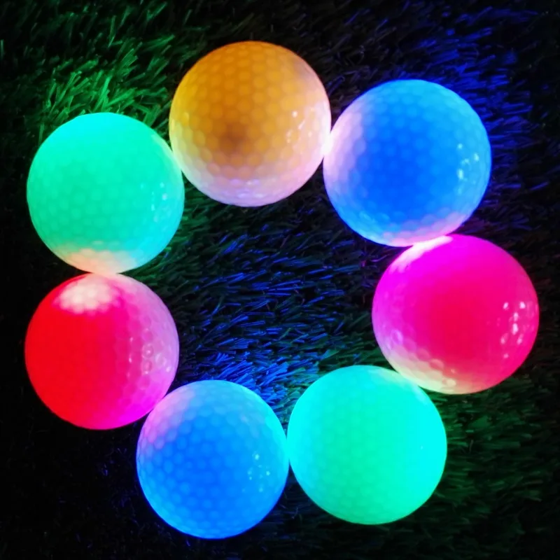 2017 NEW 2 Pcs Flash Light Tracker Glitter Glow Golf Balls LED