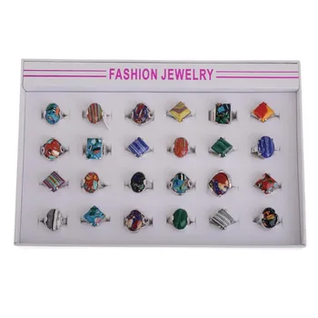 

PINKSEE 5pcs Bulks Mixed Silver Color Faux Stone Finger Rings Jewellery Fashion Rings Jewellery Wholesale