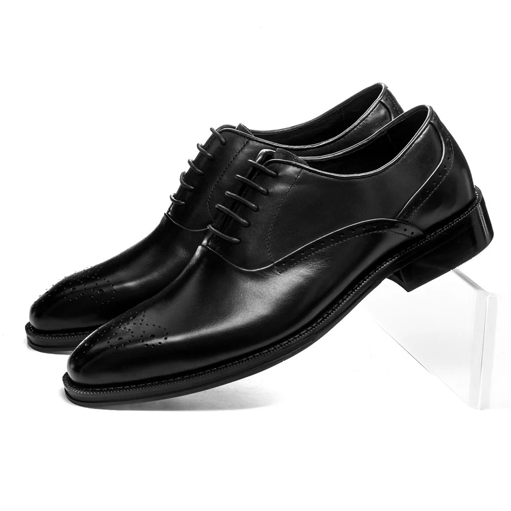Качественная обувь Goodyear Welt коричневые/черные оксфорды Мужские модельные туфли