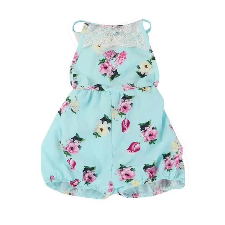 

Summer floral baby girls rompers Newborn Baby Girls Lace Floral Backless Romper Jumpsuit Clothes Outfit Costume bebek tulum 0-3T