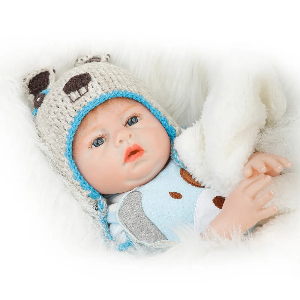 SanyDoll 20 дюймов 50 см силиконовые куклы для новорожденных Реалистичная кукла синее