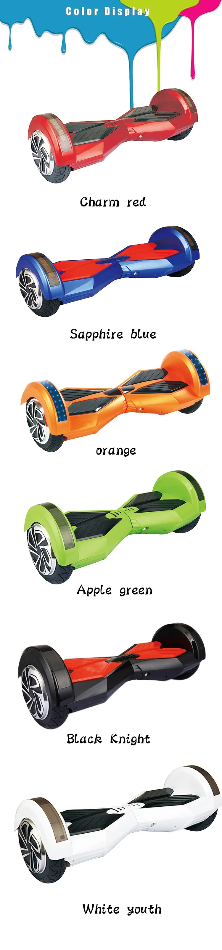 Chrome Hoover Board Two Wheels Bluetooth HoverBoard 8 inch LED Light Kick Scooter Electric Bycicle Electric Skateboard for Adult (15)
