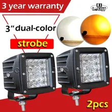 CO LUZ 3 “24 W Conduziu a Luz do Trabalho 12D Strobeflash Branco Amarelo Spot Offroad Levou Bar para Barco Lada Uaz Truck 4×4 12 V 24 V 6000 K 3000 K
