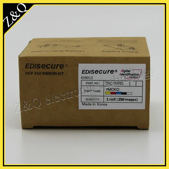 original EDIsecure DIC10580 color ribbon for use with the EDI DCP350 printer 250 prints