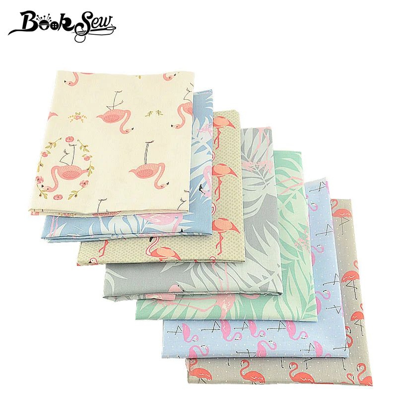 Booksew 100% хлопок саржевая ткань 7 шт./лот 40 см x 50 Ткань животное красный коронный