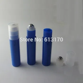 

10ml Roller Bottles,Blue,Steel bead,Empty Roll on Bottle for Essential Oil,Perfume,Mini Sample Vials Cosmetic Packing Container