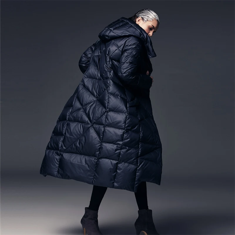 Parkas Grande D'hiver Blanc Avec Femmes Extra 2016 Ample Arrivée Veste Chaude Nouvelle Matelassé Capuche Taille Bleu Longue orange Manteau QtrdhsC