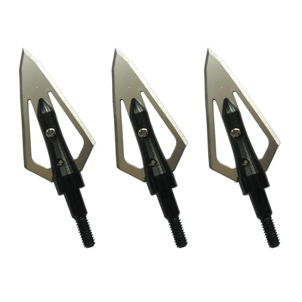Gpp 12pack Steel Hunting Arrow Archery 2 Fixed Blades Broadheads 100 Grain Cutting Diameter 1