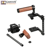 עץ ידית CAMVATE שחרור המהיר קייג קיט (Right-צדדי ידית עץ) אבזרי צילום מצלמת C1807 (3)