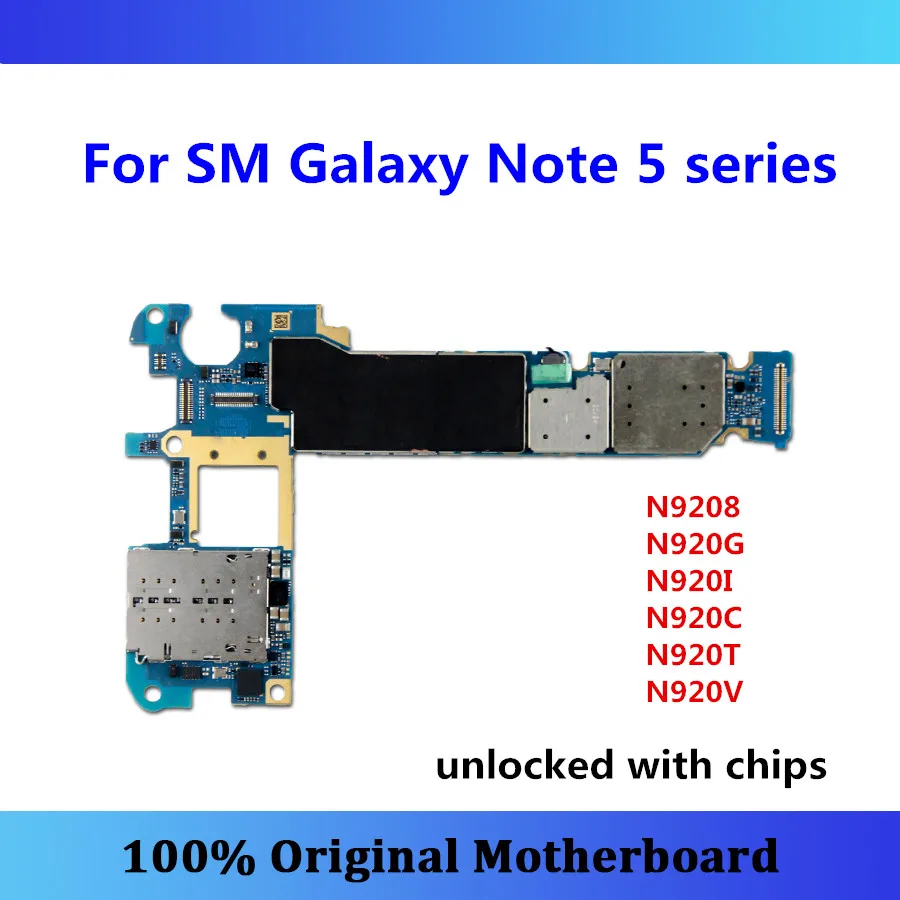 Разблокированная материнская плата для samsung Galaxy Note 5 N9208/N920G/N920I/N920C/N920T/N920V логическая плата 32 ГБ Android обновленная материнская плата MB