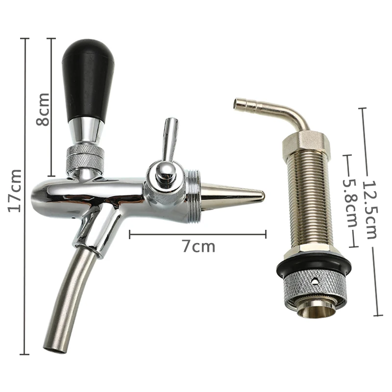 Регулируемый кран для пива из нержавеющей стали G5/8 с 4 дюймовым хвостовиком