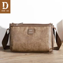 DIDE Handbags Business Travel Mini Bag iPad Men Leather cross body bags for Male Small Messenger Shoulder Bags designer new designer men s brown cross body shoulder bags genuine leather business khaki messenger bag high quality handbags for man