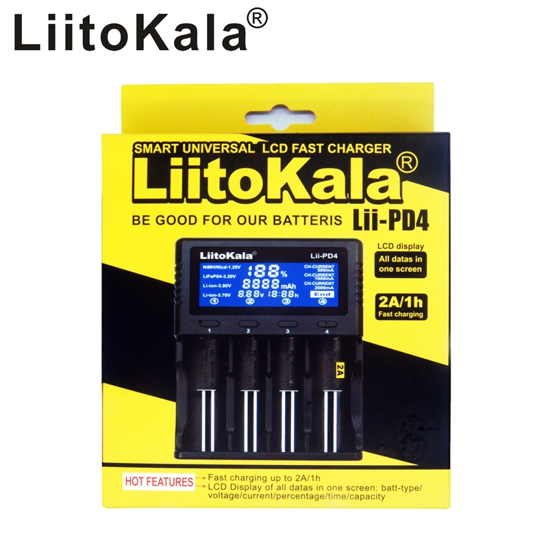 1 шт. liitokala mooring pd4 lcd 3 7 В 18650 21700 зарядное устройство + 4 hg2 3000 мАч Электронная