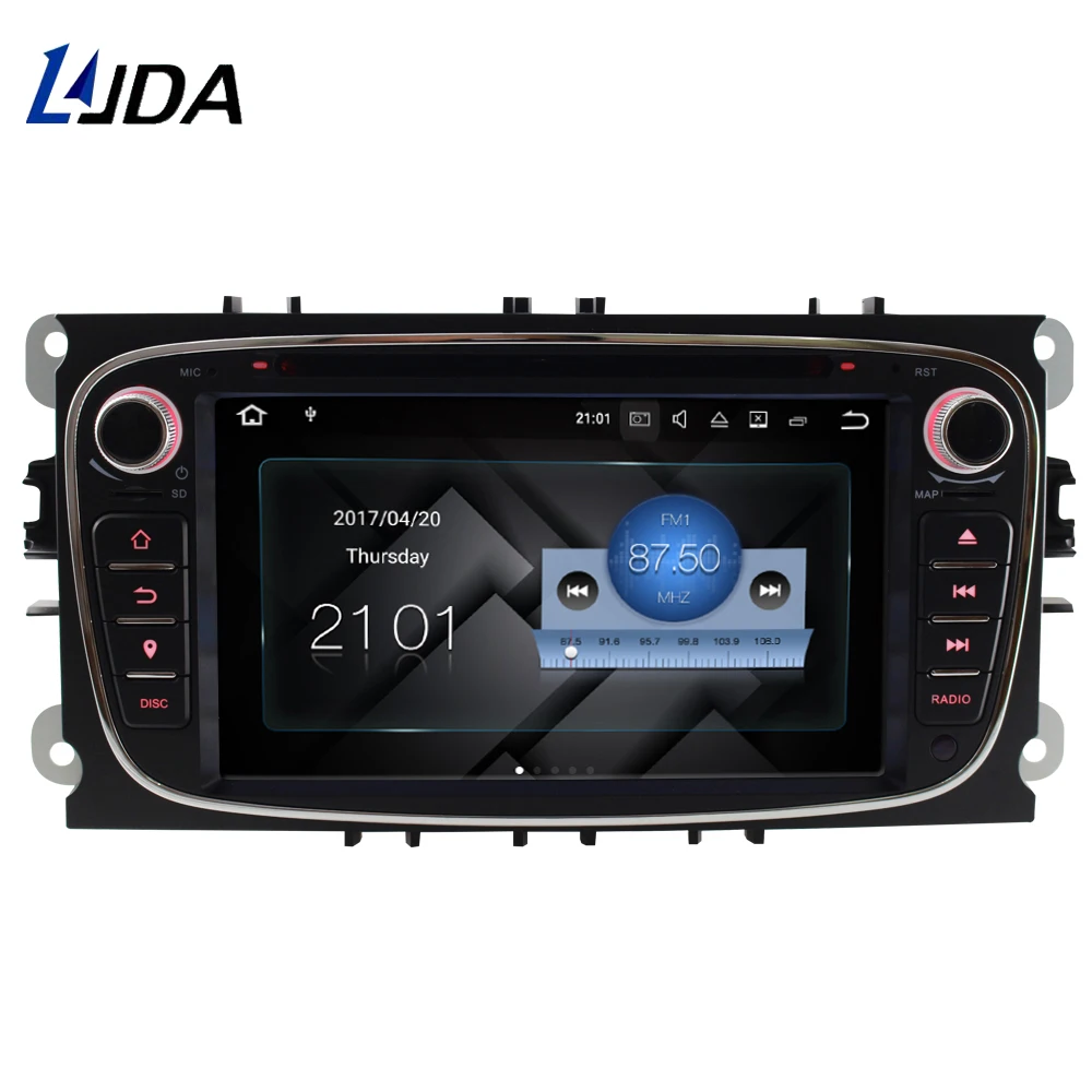

LJDA 2 DIN 7 Inch Android 7.1 Car Radio DVD Player For FORD FOCUS MONDEO S-MAX C-MAX GALAXY GPS Navigation Bluetooth Auto audio