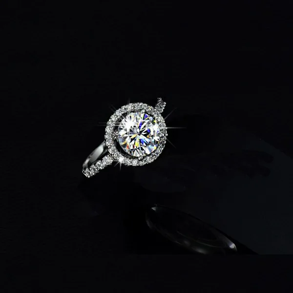 Высокое качество, изысканное женское свадебное ожерелье, серьги, кольцо, ювелирный набор, посеребренное покрытие, циркон, кристалл - Окраска металла: ring size 16mm