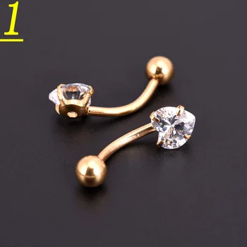 

20pcs gold Body Piercing Star Zircon Cubic Bar Barbell Ball Navel Belly Button Rings Jewelry