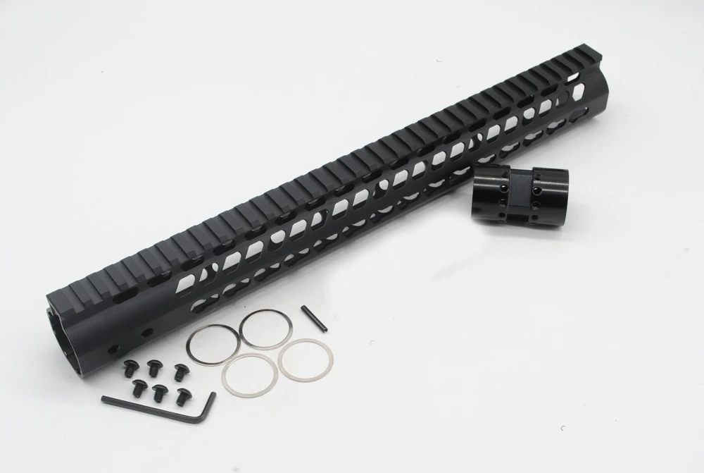 

TriRock New Style NSR 15 Inches Key Mod Handguard With Steel Barrel Nut Free Float Quad Hand Gurad Rail Free Shipping
