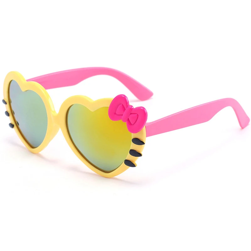 Детские солнцезащитные очки с героями мультфильмов нейтральные солнцезащитные очки модные очки и чехлы детский подарок Вечерние - Цвет: Цвет: желтый