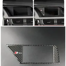 Углеродного волокна автомобиль центральной консоли gps навигации декоративная рамка отделкой для Audi A5 13-16 и A4 B8 09-12