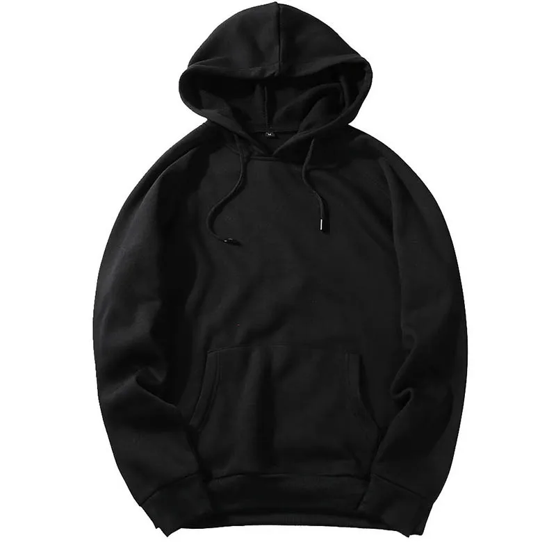 

New Arrival Man Autumn Winter Pullover Hoodie Bib Pockets Long Sleeve Solid Color Sweatershirt