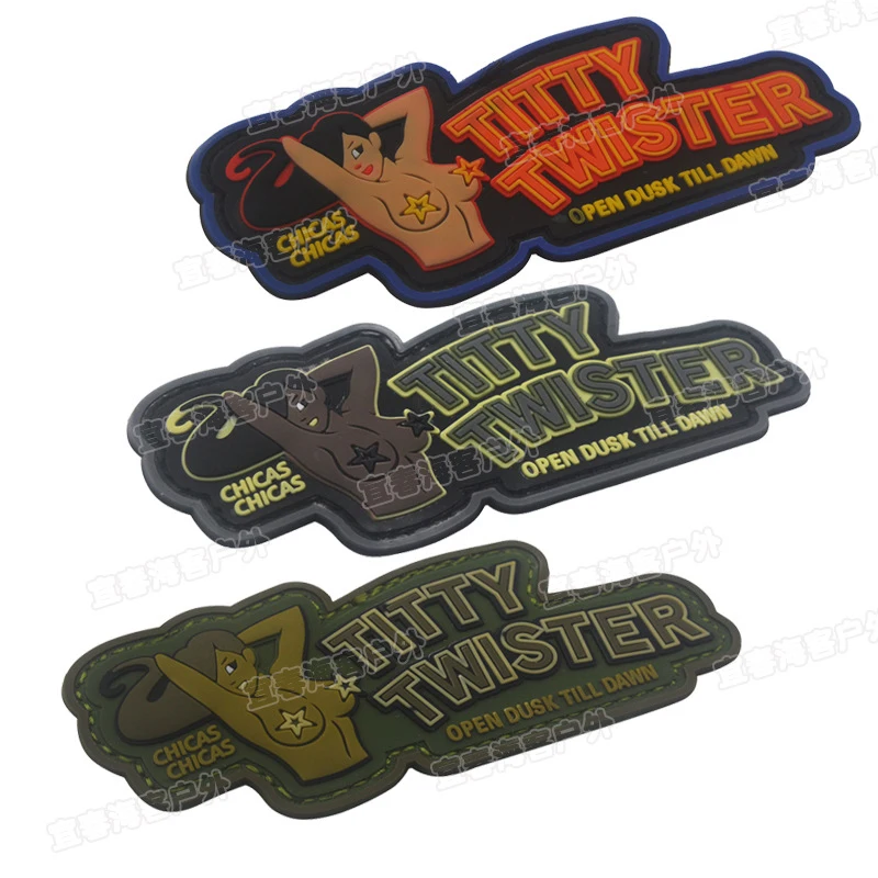 

TITTY TWISTER PVC Patches Badges Emblem military Army 9.5cm DIY Accessory Hoop and Loop Sexy Girl
