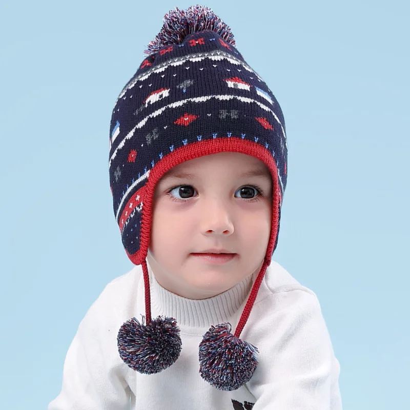 Winter Baby Hats for Girls Knitted Warm Cap Children Fashion Knitting