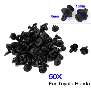 

50pcs Car 6mm Dia Hole Screw Rivets Fasteners Door For Toyota Bumper Fenders Tool Auto Panel Durable Practical Car Clips