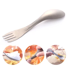 Titanium Cookware Outdoor Camping Picnic Titanium Spoon Tableware Titanium Fork Ultralight Pure Titanium Spork Outdoor Tableware keith 550ml titanium bowl ultralight camping travel tableware single wall and double wall pure titanium bowls for choose