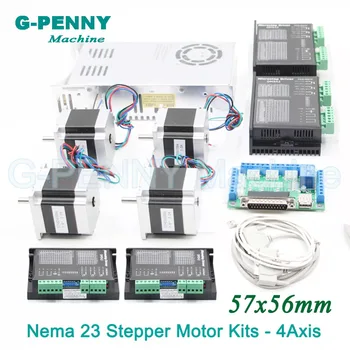 

4Axis CNC stepper motor control kits name23 stepping motor + Driver 24-50VDC + Power supply switch 400w 36v+5axis breakout board