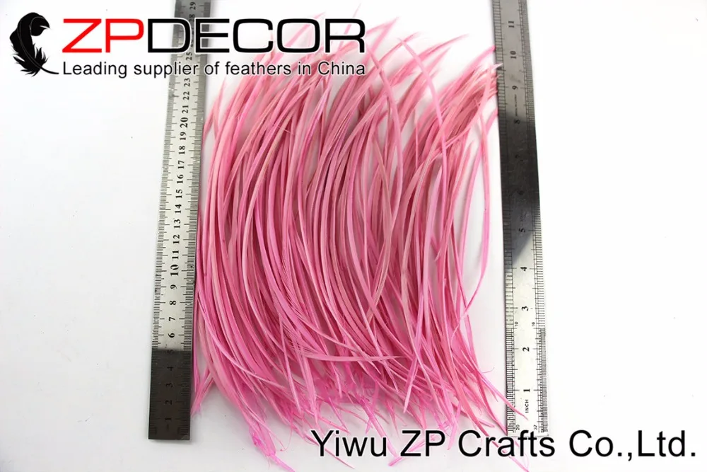 Zpdecor 200 шт./лот 20-25 см(8-10 дюймов) галстук-бабочка премиум-класса, нежно-розовый, окрашенных продуктов натуральное гусиное перо окрашенное перо шлейф