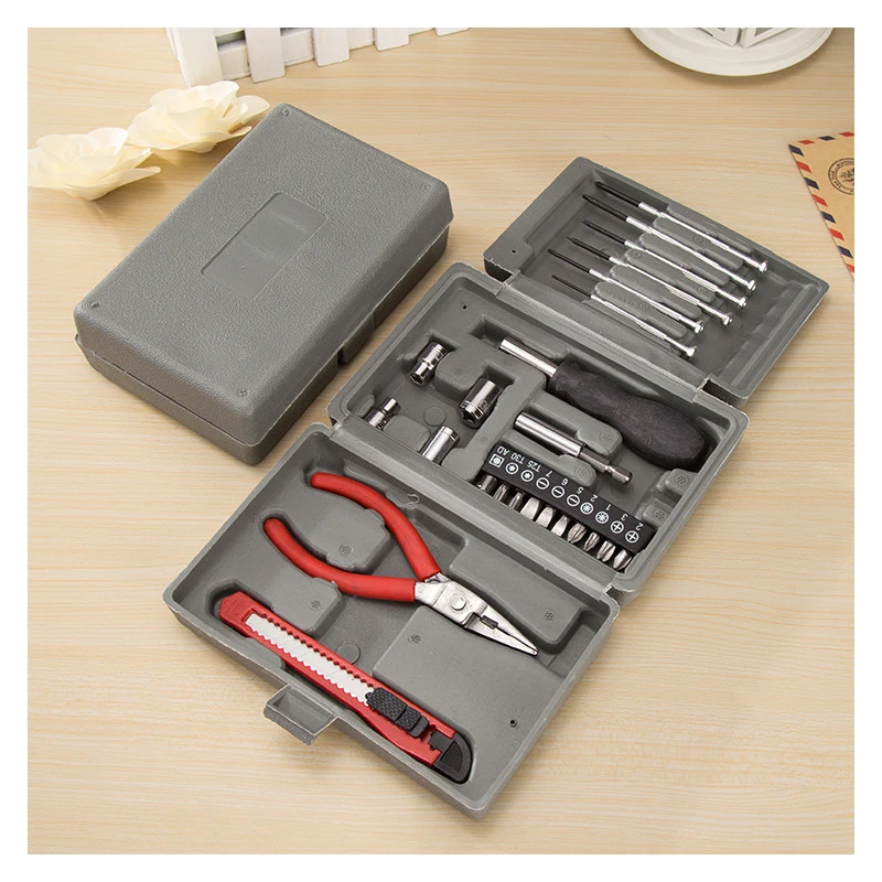 

24Pcs/Set Hand Tool Set General Household Repair Hand Tool Kit With Plastic Toolbox Storage Case Socket Plier Screwdriver Knife
