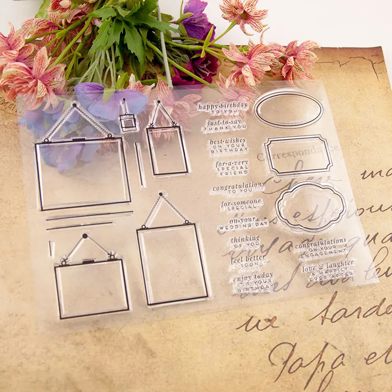 

21cm Big Document Label Transparent Clear Silicone Stamp Seal DIY Scrapbooking Photo Album Decorative Clear Stamp Sheets