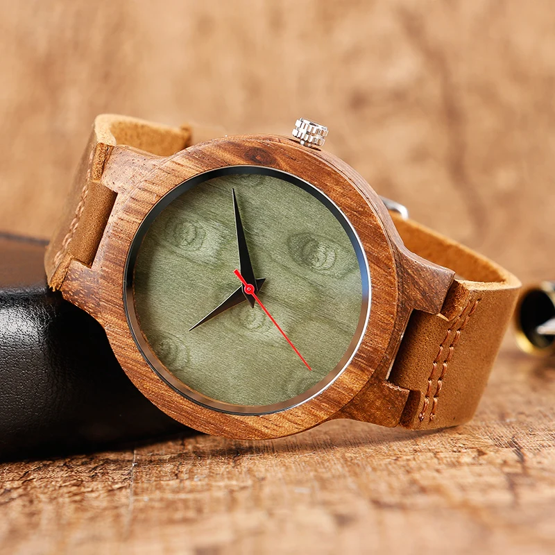Top Gift BlackCoffeeGreen Dial Natural Bamboo Wood Watch Men Women Genuine Leather 2017 Wooden Clock Male hour Reloj de madera 2017 Christmas Gifts (33)